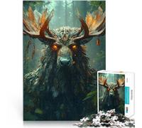 Juego Intelectual Alce espíritu del Bosque Rompecabezas de 1000 Piezas para Adultos 26x38cm Colección de Artistas, Bellas Artes para Mayores de 14 años