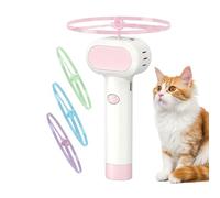 Juego interactivo para gatos con disco lanzable | 4 hélices luminiscentes recargables andadores divertidos | Juegos para gatos para perseguir y atrapar, para cachorros y perros, adiestramiento, caza
