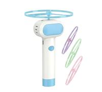 Juego interactivo para gatos con disco lanzable | 4 hélices luminiscentes recargables, juego interactivo para lanzar, lanzador automático para persecución y caza | para perros y gatos para entrenar