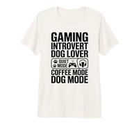 Juego Introvertido Amante de los Perros Modo Silencioso Modo Café Modo Perro Camiseta Premium