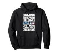 Juego Introvertido Amante de los Perros Modo Silencioso Modo Café Modo Perro Sudadera con Capucha