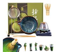Juego japonés - Juego de cuenco y batidor | Herramientas de ceremonia de té para buscadores de bienestar, baristas en casa, práctica ritual matutina, meditación, practicantes de yoga