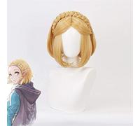 Juego La leyenda de Zelda: Aliento de la princesa salvaje Zelda pelucas corto resistente al calor pelo sintético Cosplay pelucas + gorro de peluca KUQX12