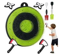 Juego Lanzamiento Hachas Familiar | Diana PVC 113cm Portátil Camping Jardín | Actividad Segura Interior Exterior Carnaval | Instalación Sin Taladro Niños Adultos