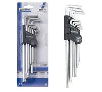 Maurer Juego de llaves Torx "L" 9 piezas largo inviolable