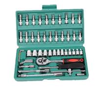Juego llaves trinquete 46 Unids/set Kit Herramientas Reparación Automóviles Llave Dinamométrica Trinquete Inglesa Destornillador Multifuncional Para Combo Kits Herramientas Coches