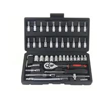 Juego llaves trinquete Kit Herramientas Reparación Automóviles 46 Unids/set Juego Enchufes Reparación Automóviles Llave Dinamométrica Trinquete Conjunto Herramientas Reparación