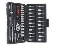 Juego llaves trinquete Kit Herramientas Reparación Automóviles 46 Unids/set Juego Enchufes Reparación Llave Dinamométrica Trinquete Para Combo Herramienta Trinquete Y Estuche