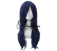 Juego LOL Ahri Long Dark Blue Wig The Nine-Tailed Fox Women Pelucas de traje de cosplay de pelo resistente al calor PL-067