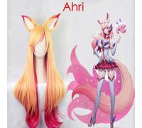 Juego LOL Cosplay Peluca Star Guardian Miss Fortune Ahri Ezreal Soraka Syndra Cosplay Peluca de pelo sintético Peluca Halloween Fiesta Pelucas Ahri