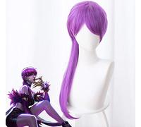 Juego LOL Evelynn Cosplay Pelucas Agony's Embrace Women Purple Ponytail Hair Halloween Christmas Cosplay Pelucas
