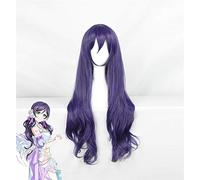 Juego Lovelive! Tojo Nozomi Cosplay peluca púrpura largo rizo fibra resistente al calor pelo anime traje juego pelucas Perucas KU7157