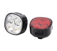 Juego Luces Bicicleta LED Delantera Trasera IPX65 | 4 LEDs potentes, visión nocturna clara, seguridad para máxima, impermeable IPX65, lluvia intensa