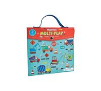 Juego magnético de 20 piezas con temática de construcción, rompecabezas magnético, tablero de garabatos, piezas magnéticas y escena de juego para colorear, incluye juego educativo de clasificación de