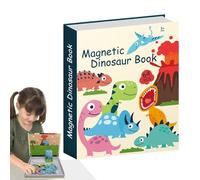 Juego Magnético de Dinosaurios - rompecabezass Infantil, Actividad Educativa, Habilidades Motoras | Libro de Viaje Colorido, Juguete de Aprendizaje para Niños y Niñas, Hogar, Escuela