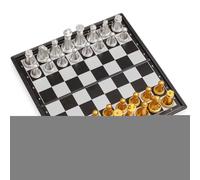 Juego magnético de portátil, juego de tablero portátil, 9,84 x 9,84 pulgadas, de viaje con diseño plegable, compacto ABS Strategy Kit, Classic Chess with Secure Pieces, Tabletop Game