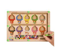 Juego magnético para niños, Laberinto magnético con Bolas en Tablero de Madera, Juguete Educativo para niños y niñas. Laberinto magnético para Aprender Jugando.
