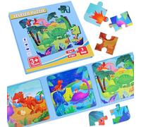 Juego magnético Rompecabezas,Puzzles Magnético,Puzzles Infantiles,Juegos de Viaje niños de 2 3 4 5 años para la ocupación en el avión/Coche Paseo niños (Dinosaurio)