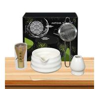 Juego Matcha de Cerámica - Juego Matcha Matcha de 5 Piezas Auténtico Juego Matcha | Juego Matcha robusto para amantes del matcha, principiantes, hogar, campo, cocina, comedor, familia