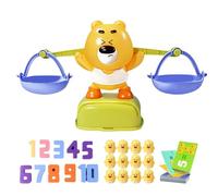 Juego matemático de equilibrio de oso, juguete de escala de oso - Dibujos animados 12 patos, juguetes de aprendizaje de números para niños pequeños - 30 tarjetas de doble cara, juguete educativo de