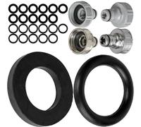 Juego mixto de juntas de repuesto, 24 piezas, para piezas del sistema de jardinería G 1/2" pulgadas, compatible con Gardena conector de grifo de 21 mm, 18240, 18220, 15273, de silicona