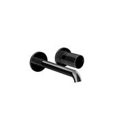 Juego monomando de lavabo Gessi Habito, sin juego de desagüe, proyección 171-201mm, montaje en pared, CESELLO, 70488706, Color: PVD negro metálico
