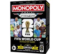 Juego Monopoly Panini Prizm: Copa del Mundo de la FIFA, caja de cromos coleccionables.