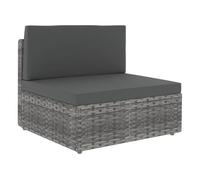 Juego muebles de jardín 12 pzas y cojines ratán sintético gris vidaxl