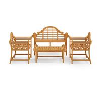 Juego muebles de jardín 4 piezas madera maciza teca vidaxl 45 cm