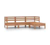 Juego muebles de jardín 4 pzas madera maciza pino marrón miel vidaxl