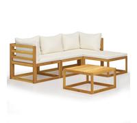 Juego muebles de jardín y cojines 5 piezas madera maciza acacia