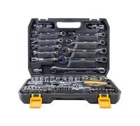 Juego multifuncional con llave de tubo y fijas (82 piezas, caja de plástico de la plataforma)