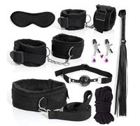 Juego Negro De 8 Piezas con Accesorios Ajustables para Equipos De Fitness De Nylon, Ejercicios De Yoga con CinturóN EláStico Suave, Regalos Originales