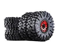 Juego NeumáTicos Ruedas Rc Para Trxs TRX4 D90 Para Axial Para SCX10 II III Para MST 1/10 4 Piezas 120 Mm 1,9 "Juego Llantas Goma Con Bloqueo Cuentas Metal Piezas Actualización Para Coche RC Crawler(Re