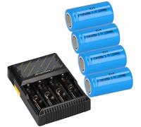 Juego Nitecore D4 Cargador + 4x XCell ICR18350 3,7V 1100mAh Batería