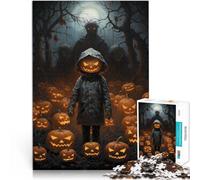 Juego Obra de Arte de Halloween Rompecabezas de 1000 Piezas para Adultos 26x38cm con Piezas de Formas aleatorias Que se entrelazan Completamente para Mayores de 14 años