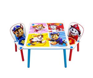 Juego Oficial de Mesa de Madera y 2 sillas para niños, de la Patrulla Canina, Muebles para el hogar, para Dormitorio, Sala de Juegos