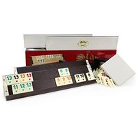Juego original Star Gold Rummy / Okey - Plástico de madera con piedras de grabación de melamina | 104 Piedras + 2 Joker, 4 estantes y cubos | Okey Takimi Piedras de alfombra antideslizantes oscuras
