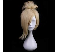 Juego Overwatch OW Angela Ziegler Mercy Pelucas de Cosplay Peluca de pelo rubio resistente al calor Peluca con una cola de caballo Chip MZ-613