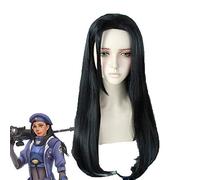 Juego OW Overwatch Young Ana Amari pelucas Cosplay disfraz 60cm largo negro peluca de pelo sintético Pelucas