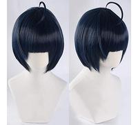 Juego P5 Persona 5 Takemi Tae Peluca azul mixta corta Pelo resistente al calor Cosplay Disfraz Pelucas + Peluca gratis