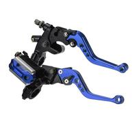 Juego Palanca Embrague Manija Bomba Superior Freno Hidráulicamente Ajustable, Kit Palanca Embrague Palanca Freno Motocicleta 7/8"Universal, Palancas Depósito del Cilindro Maestro Embrague Freno(Azul)