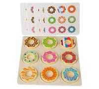 Juego para asignar para niños - Donuts de madera juego de lógica juego educativo, juego de clasificación de madera con donas para la mesa - regalo para niños para cumpleaños, Navidad, Año Nuevo