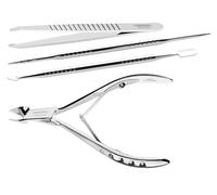 Juego para cutículas y pinza Tramontina de acero inoxidable 4 piezas