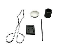 Juego para fundir oro: varilla agitadora de dè grafito, pinzas pàra fùndir lingotes fundidos, vaso paŗa fuņdir | Kit d́e refinación dë metales parä principiantes, diseñador ďe joyas DIY, artesa