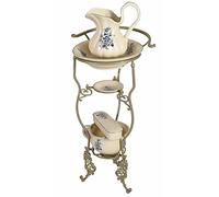 Juego para Lavarse con Soporte Antiguo Lavabo Lavamanos Palangana Jarra Antiguo Porcelana lup048 Palazzo Exclusivo