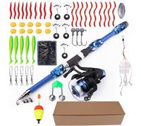 Juego para niños, kit caña y carrete, kit caña para principiantes - Para actividades de verano al aire libre, jardín, parque, playa, camping, cumpleaños, agua salada