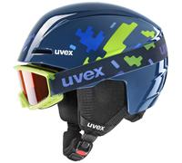 uvex viti set Casco de esquí & Gafas de esquí, Niños unisex, blue puzzle, 46-50 cm