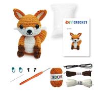 Juego para principiantes de Ganchillo Lindo Zorro DIY Kit de Ganchillo Crochet Kit de Ganchillo Adecuado para adultos y niños Con instrucciones paso a paso y tutoriales detallados en vídeo (Zorro)
