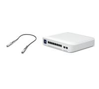 Juego para Ubiquiti Switch Enterprise 8 PoE (USW-ENTERPRISE-8-POE) con cable DAC SFP+ de 10 Gbps - 8 puertos 2,5 GbE, 2 enlaces ascendentes SFP+ 10G, conmutador L3 gestionado PoE+